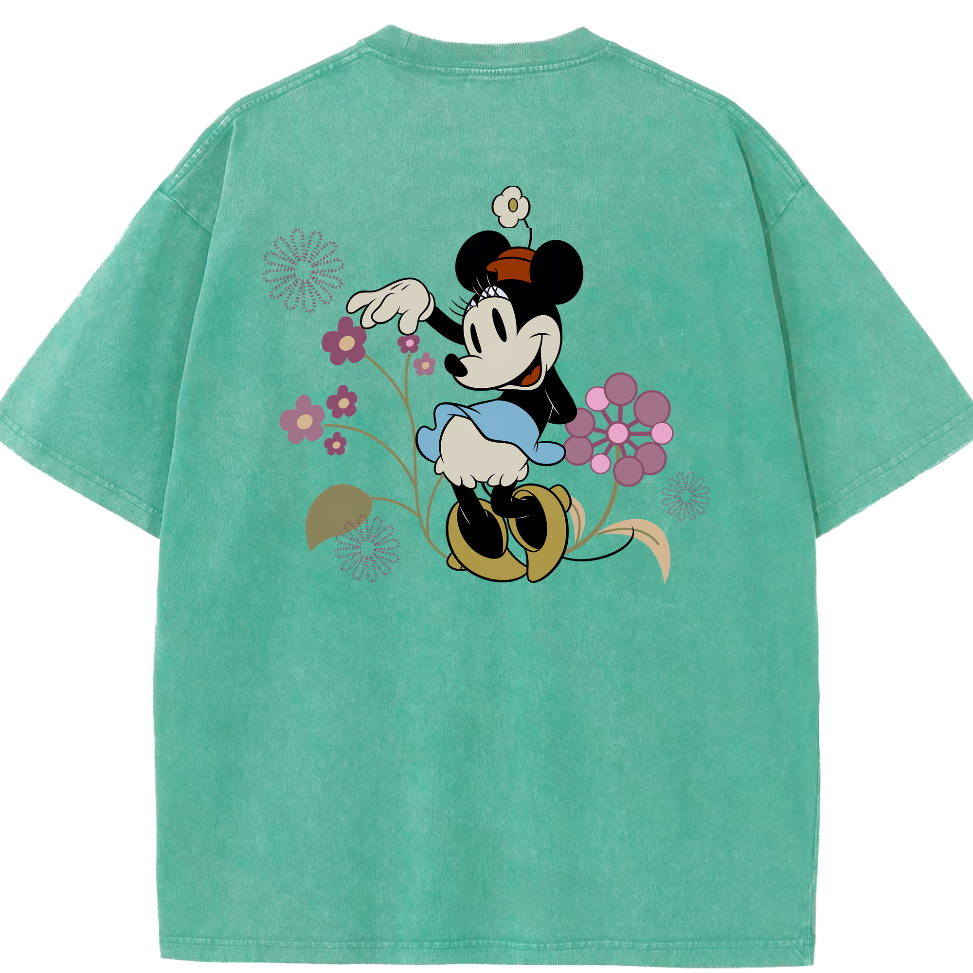 （画像用） ミッキーマウス Mickey Mouse 綿100% ヴィンテージ風 半袖Tシャツ（背面プリント）